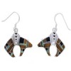 Multicolor Inlay Bear Sterling Silver Earrings GS74698