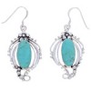 Genuine Sterling Silver And Turquoise Hook Dangle Earrings BW74794 