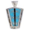 Turquoise Jet Inlay Southwest Pendant MW75159