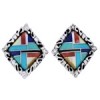 Multicolor And Sterling Silver Post Earrings GS75041