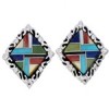 Multicolor Sterling Silver Southwest Post Earrings GS75045