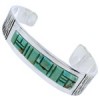 Genuine Sterling Silver Jewelry Turquoise Inlay Cuff Bracelet EX27807