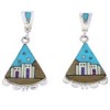 Native American Village or Pueblo Design Multicolor Earrings MW75830