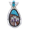 Silver Multicolor Native American Design Jewelry Pendant PX29789