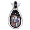 Sterling Silver Native American Design Multicolor Pendant PX29792