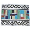 Water Wave Bear Sterling Silver Multicolor Inlay Belt Buckle TX28700