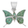 Sterling Silver Southwestern Turquoise Butterfly Slide Pendant EX28711