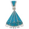 Southwest Turquoise And Sterling Silver Slide Pendant EX28550