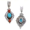 Coral And Turquoise Southwest Reversible Slide Pendant Jewelry EX28578