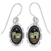 Multicolor Native American Village Design Silver Earrings EX29546