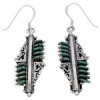 Sterling Silver Turquoise Jewelry Southwest Water Wave Hook Earrings PX33016