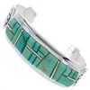 Genuine Sterling Silver Turquoise Inlay Jewelry Cuff Bracelet MX27330