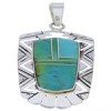 Silver Jewelry Turquoise Inlay Southwest Pendant PX30165