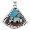 Sterling Silver Multicolor Native American Design Pendant PX29743