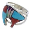 Multicolor Bear Southwest Inlay Ring Size 8-1/2 GS56699