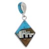 Southwest Multicolor Native American Village Design Pendant EX30711