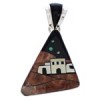 Native American Village Design Southwestern Multicolor Pendant EX30723