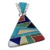 Sterling Silver Turquoise Multicolor Pendant Jewelry PX23821