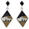 Multicolor Inlay Native American Pueblo Design Earrings FX31338