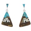 Multicolor Native American Village Design Earrings FX31342