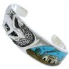 Lizard Silver Native American Design Multicolor Cuff Bracelet FX27525