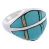 Southwestern Opal Turquoise Sterling Silver Ring Size 7-1/2 MX23345
