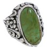 Silver Flower Turquoise Southwest Jewelry Ring Size 6-3/4 YX34397