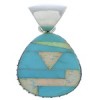 Turquoise Opal Inlay Sterling Silver Pendant MX22207