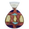 Multicolor Southwestern Sterling Silver Pendant MX22210