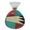 Southwestern Multicolor Silver Pendant MX22222