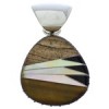 Silver Tiger Eye Multicolor Inlay Pendant MX22226