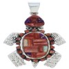 Sterling Silver Turtle Multicolor Pendant MX22267