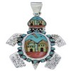 Multicolor Turtle Native American or Pueblo Design Pendant MX22270