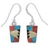 Multicolor Inlay And Sterling Silver Earrings EX32678