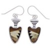 Tiger Eye And Multicolor Silver Arrowhead Earrings EX32705