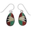 Sterling Silver And Multicolor Inlay Earrings EX32345