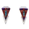 Multicolor Inlay Southwestern Silver Earrings EX32464