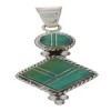 Genuine Sterling Silver Turquoise Inlay Southwest Pendant TX28846