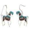 Multicolor Horse Native American Village Design Earrings PX24583