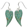 Heart Silver Turquoise Hook Dangle Earrings PX24302
