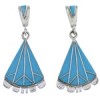 Turquoise Inlay Southwest Silver Earrings EX31796