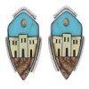 Multicolor Inlay Native American Pueblo Design Earrings EX32505