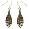 Sterling Silver Multicolor Southwestern Hook Dangle Earrings TX26443