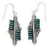 Southwest Turquoise Needlepoint Water Wave Hook Earrings EX24768