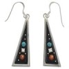 Southwestern Sterling Silver Multicolor Hook Dangle Earrings AX49245