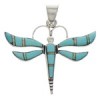 Sterling Silver Turquoise And Opal Dragonfly Pendant EX33133