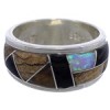 Multicolor Inlay Whiterock Rocky Trails Ring Size 6-3/4 EX43787