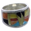 Sunset WhiteRock Sterling Silver Multicolor Ring Size 5-1/2 TX43727