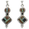 Sterling Silver Multicolor Southwest Post Dangle Earrings FX31054