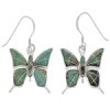 Turquoise Inlay Jewelry Butterfly Silver Earrings FX31901